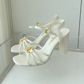 HIGH HEEL SANDALS 85 MM IN WHITE LAMBSKIN